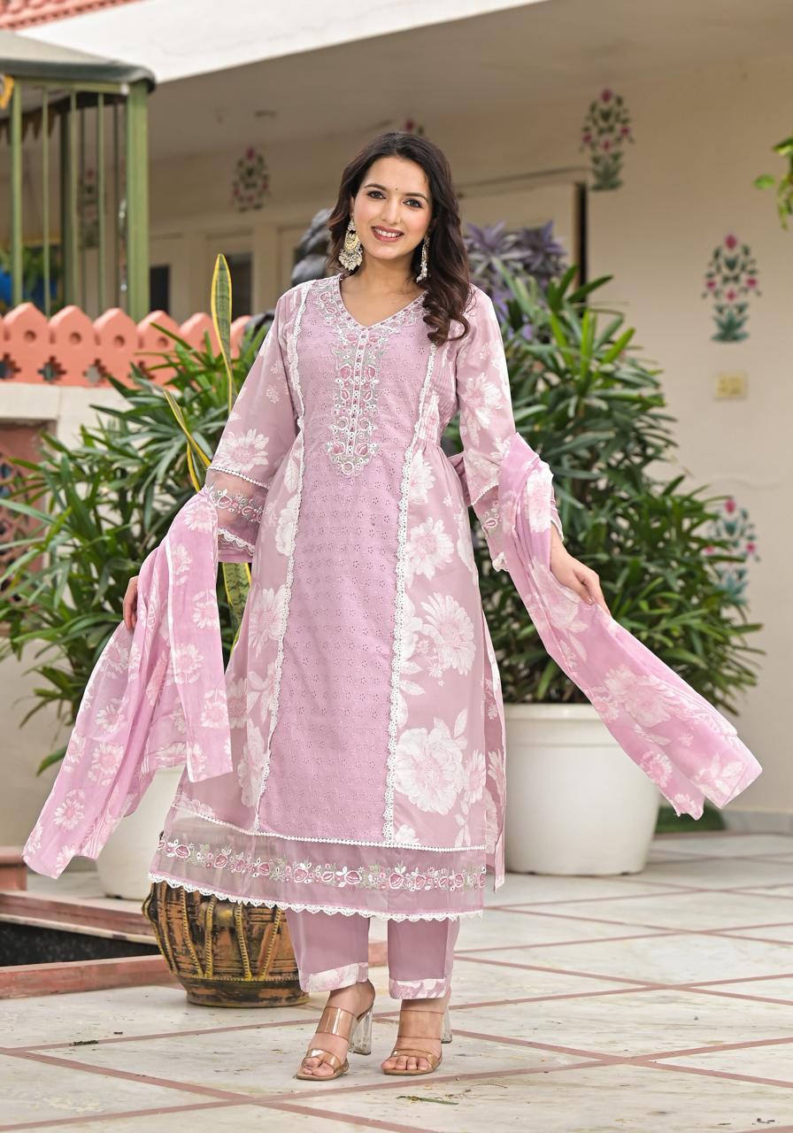 Pastal Pink Pakistani Sleeves Suit