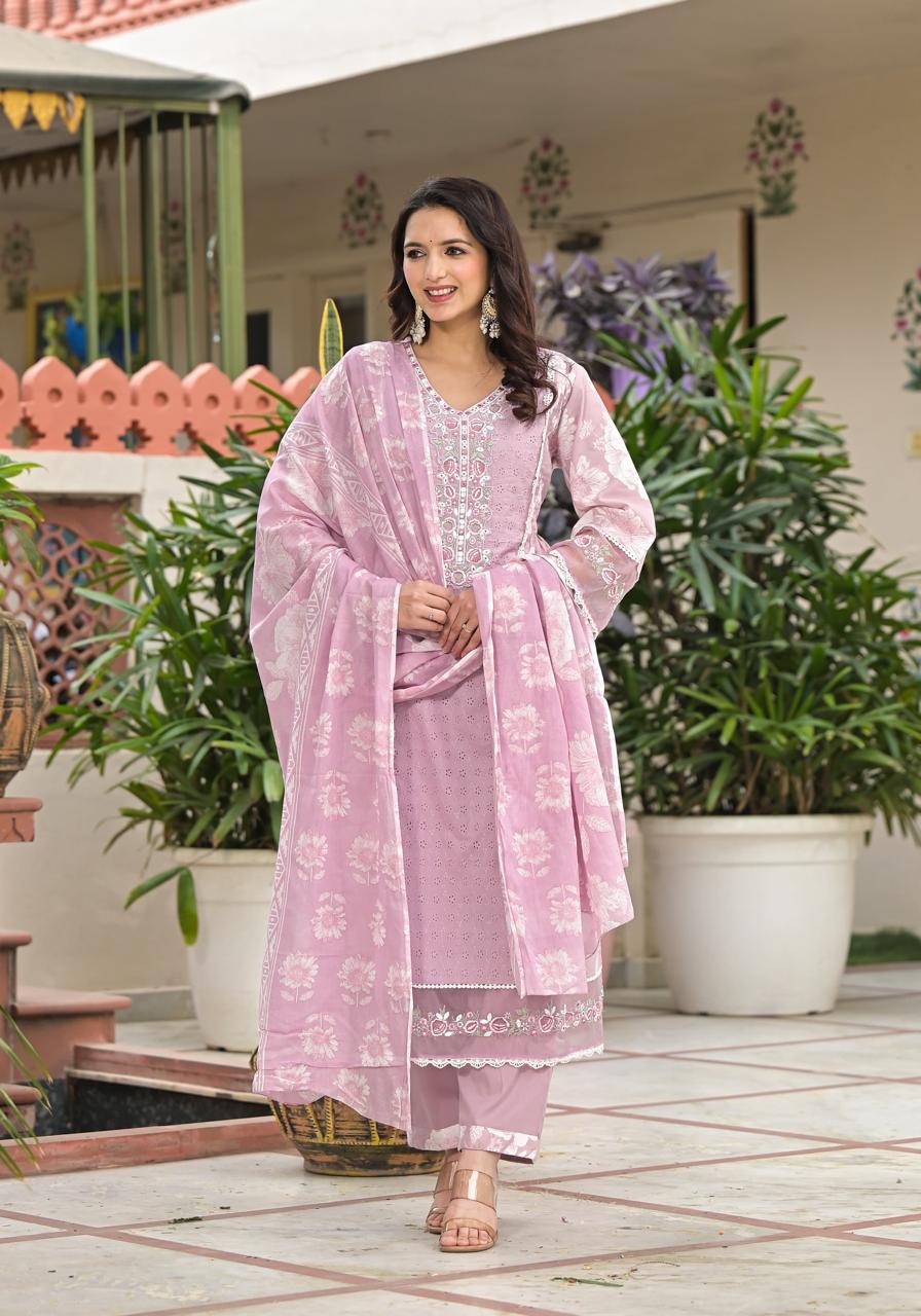 Pastal Pink Pakistani Sleeves Suit