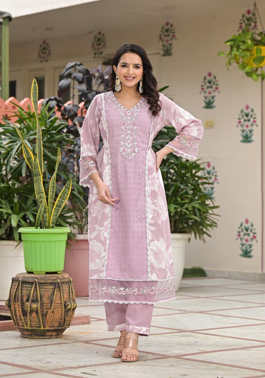 Pastal Pink Pakistani Sleeves Suit