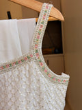 Elegant Off-White Hand-Embroidered Sharara Set (3-Piece)
