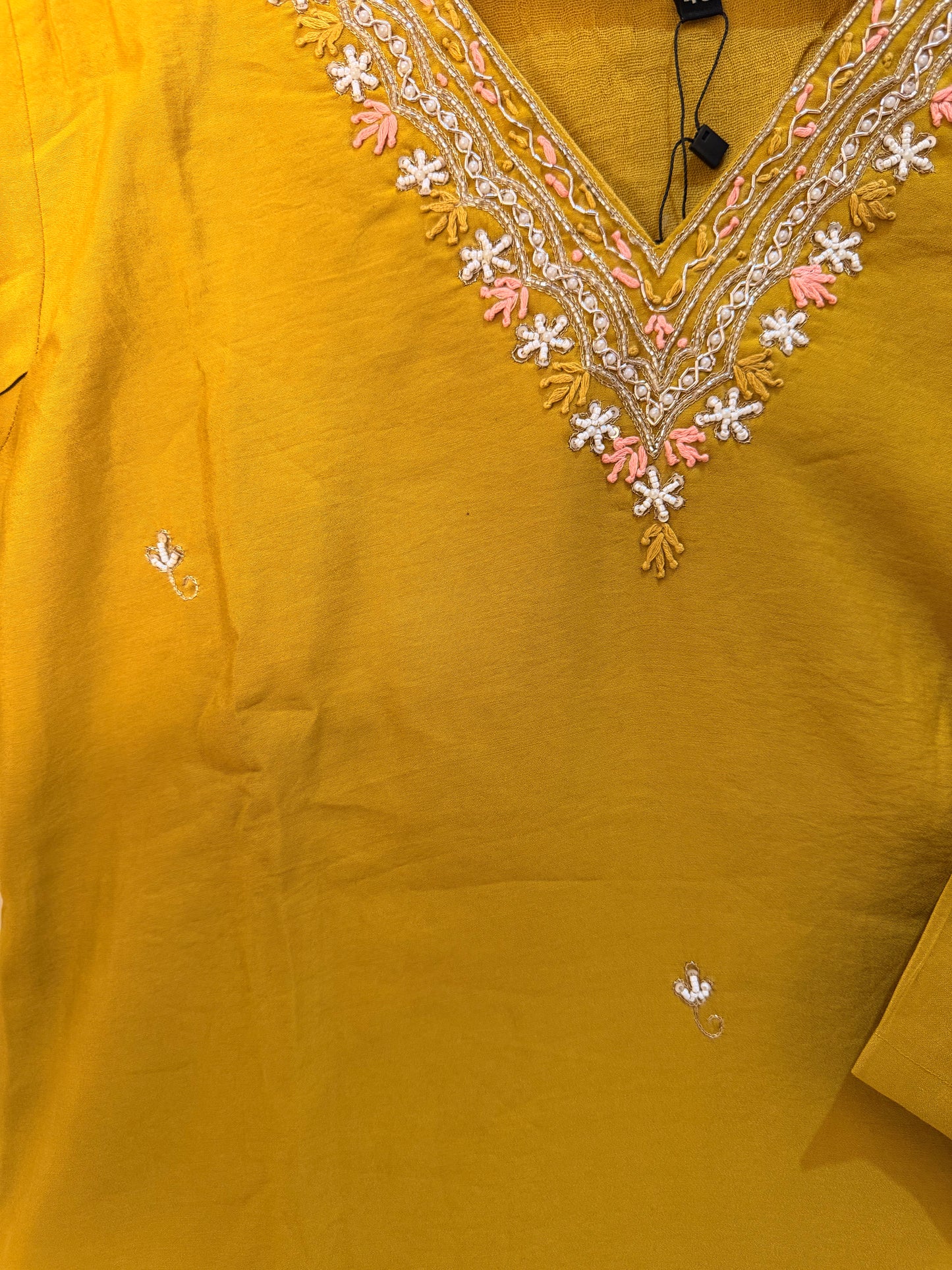 Mustard Yellow Embroidered Women’s Kurta Set (3-Piece)