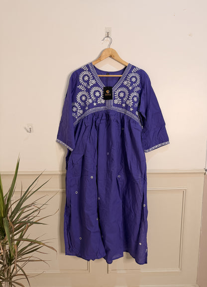 Elegant Purple Embroidered Women’s Kurta Set (3-Piece)