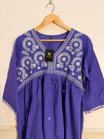 Elegant Purple Embroidered Women’s Kurta Set (3-Piece)