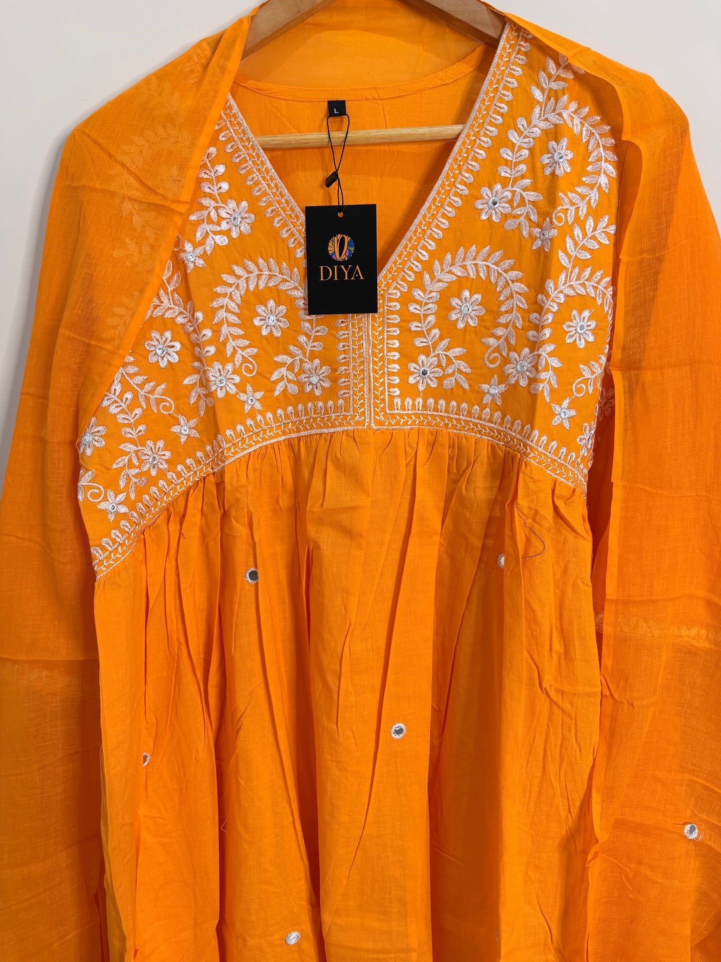 Vibrant Mustard Yellow Embroidered Women’s Kurta Set (3-Piece)