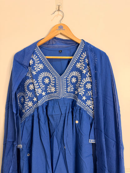 Elegant Purple Embroidered Women’s Kurta Set (3-Piece)