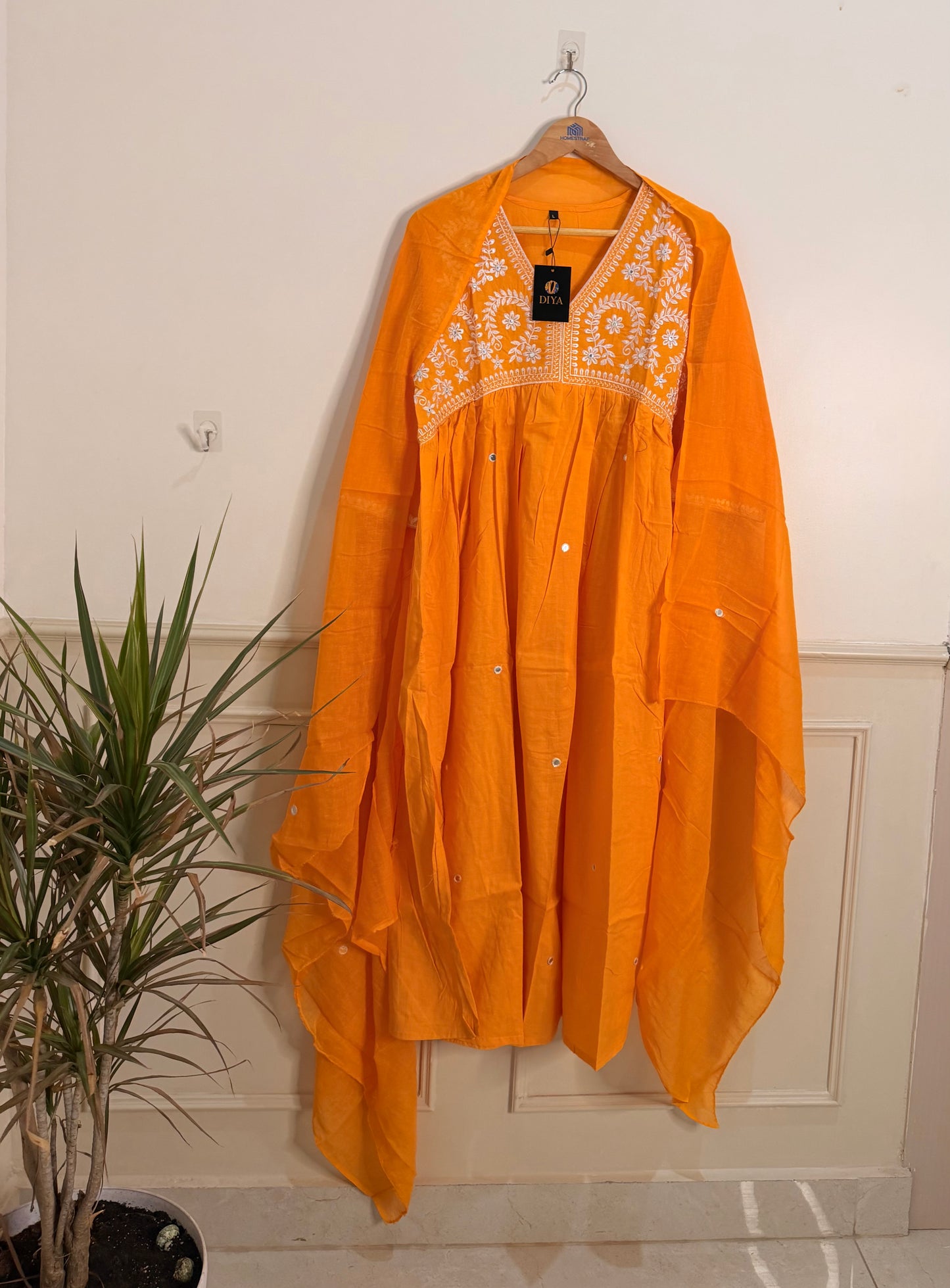 Vibrant Mustard Yellow Embroidered Women’s Kurta Set (3-Piece)